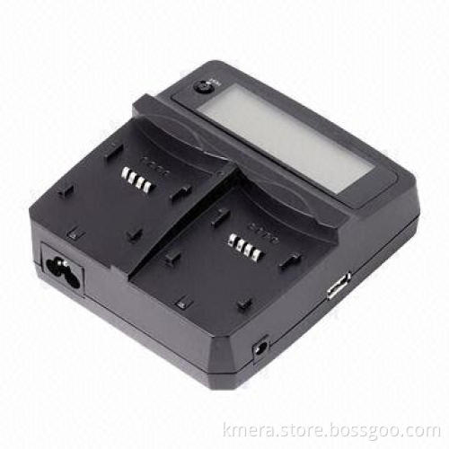 Dual camera battery charger with 5V 2A USB output LS-PC201